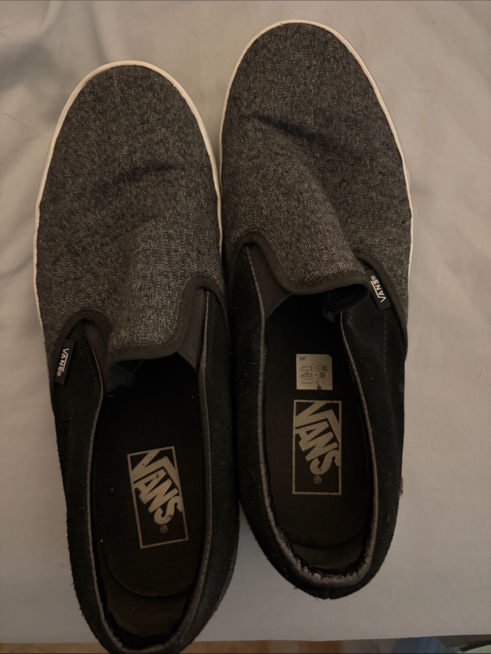 Vans Slip-On Loafers in Black and Dark Gray
